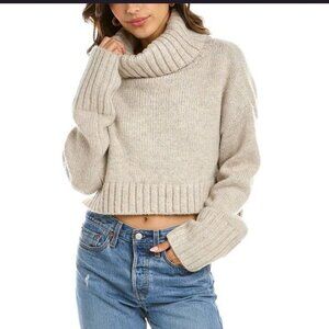 Cult Gaia Womens Cori Mohair & Wool-Blend Sweater, Grey